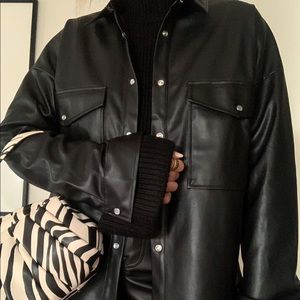 Leather overshirt